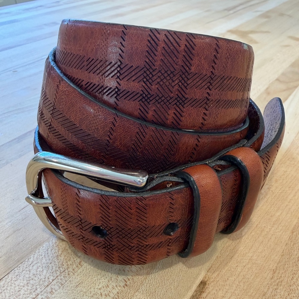 Johnston & Murphy Leather Belt Size 36 Classic Brown Dress Belt, Premium Quality